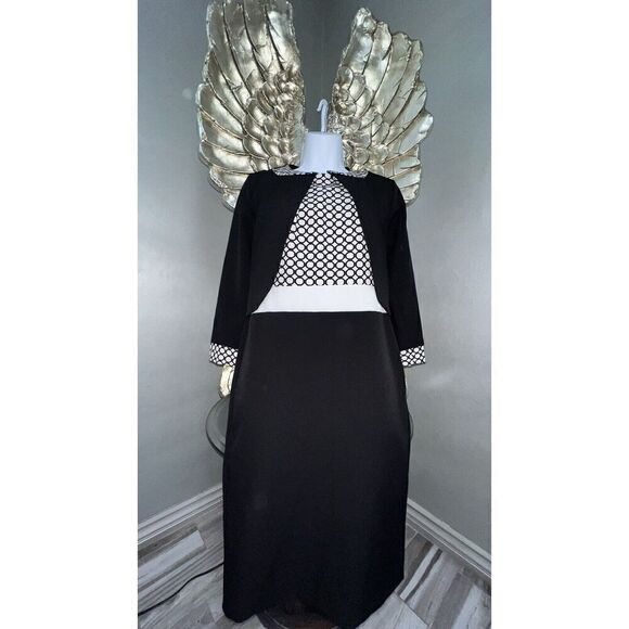 Cannella Black/White Dress Set Bolero, Made In Italy,size 42,size 6 - Picture 2 of 16